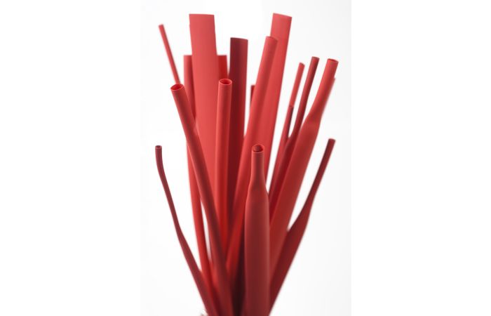 Vamzdelis termosusitraukiantis be klijų 6.4-3.2mm raudonas L-1m plonasienis RTS - TRYTYT