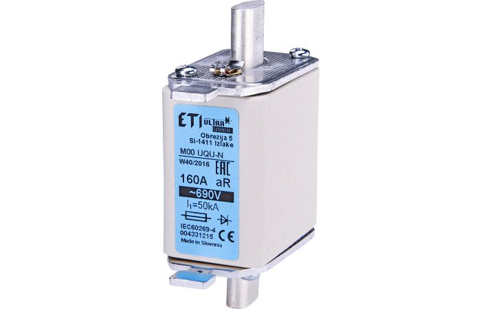 Saugiklis 100A NH00 ULTRA QUICK M00UQ U-N/100A/690V - ETI