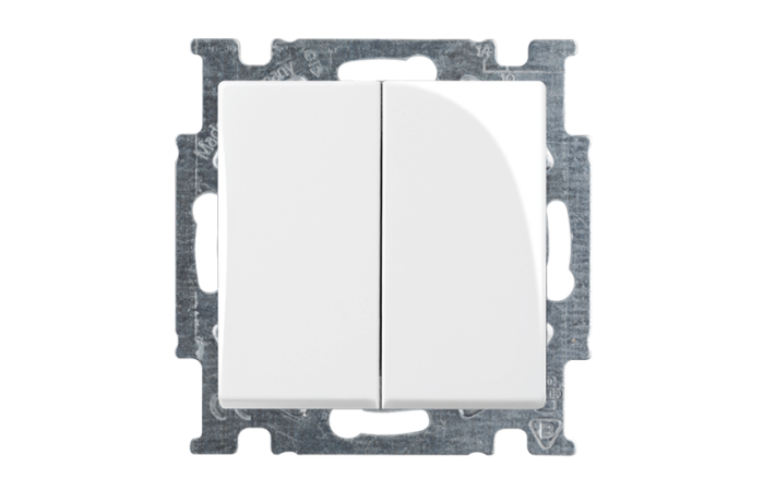 Perjungiklis p/t dvigubas be rėmelio dramblio kaulo spalvos 10A 250V 2006/6/6 UC-92-507 Basic 55 - ABB