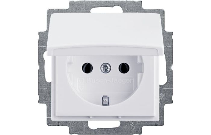 Lizdas p/t SCHUKO su dangteliu be rėmelio baltos spalvos 16A 250V 20 EUK-94-507 Basic 55 - ABB