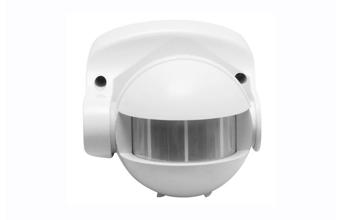 Jutiklis judesio v/t IP44 300W LED H-1.8/2.5m D-10m 180 laipsnių baltas CR-1 - GTV