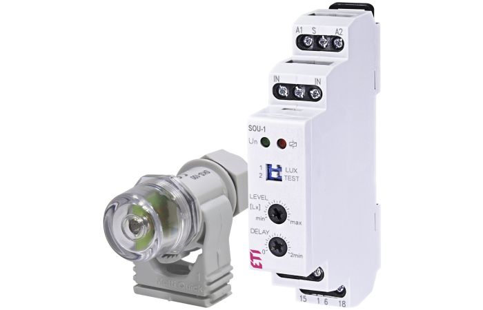 Relė foto su jutikliu 16A 2-100 lux 1co 1 modulio SOU-1 - ETI