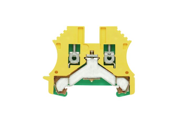Gnybtas 2.5mm2 geltonai žalias ant bėgelio varžtiniai kontaktai WPE 2.5 - WEIDMULLER
