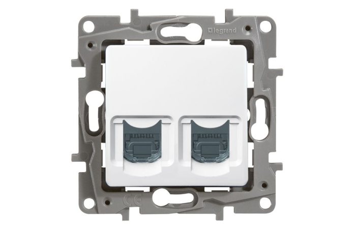 Lizdas kompiuterinis 2x8 be rėmelio baltas RJ45 Kat.6 NILOE - LEGRAND