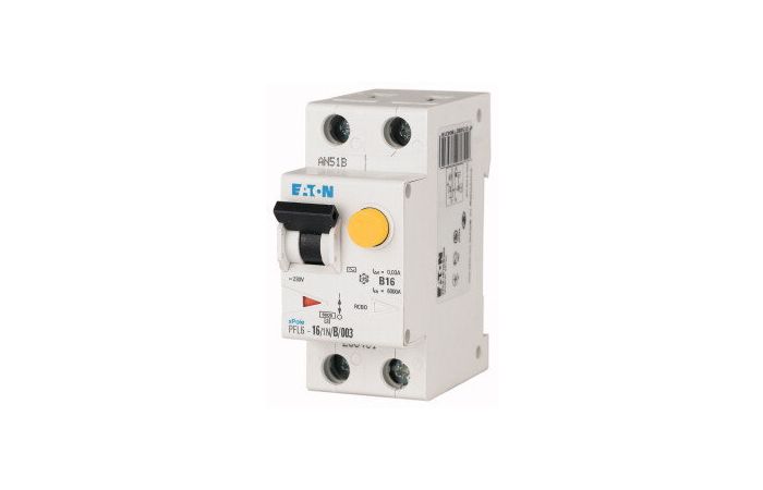 Relė srovės nuotėkio RCBO 2P 16A B 30mA su automatu AC-tipas PFL6-16/1N/B/003 - EATON