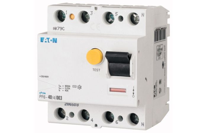 Relė srovės nuotėkio RCCB 4P 25A 100mA AC-tipas PF6-25/4/01 - EATON