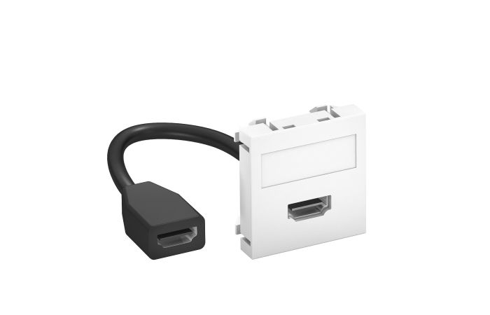Lizdas HDMI kanalui plokščias 1 modulio Rapid 45 baltos matinės spalvos MTG-HD F RW1 - OBO BETTERMANN