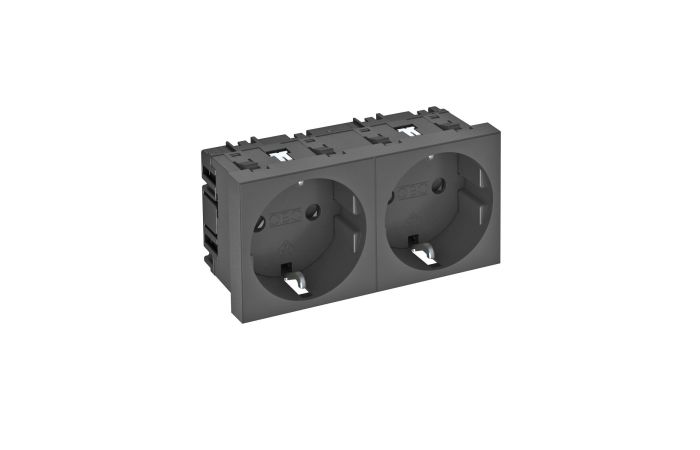 Lizdas p/t dvigubas kanalui Rapid 45 juodas STD-D0 SWGR2 - OBO BETTERMANN