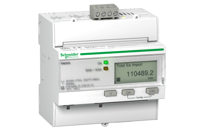 Skaitiklis elektros energijos 3F 5A netiesioginis 4 tarifai MID Modbus 5 modulių iEM3255 - SCHNEIDER ELECTRIC