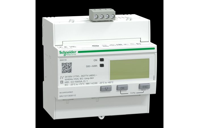 Skaitiklis elektros energijos 3F 63A tiesioginis 1 tarifas ModBus 5 modulių iEM3150 - SCHNEIDER ELECTRIC