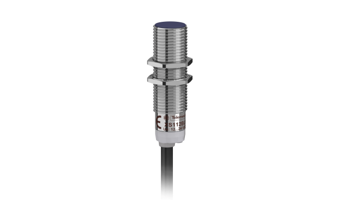 Jutiklis induktyvinis M12 L37mm Sn4mm 12-24V DC 3-laidis 1no PNP su 2m kabeliu XS112B3PAL2 - TELEMECANIQUE
