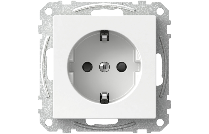 Lizdas p/t SCHUKO IP20 be rėmelio su apsauga nuo vaikų užspaudžiami kontaktai baltas 16A 250V Exxact - SCHNEIDER ELECTRIC