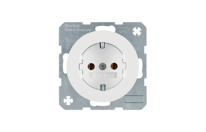 Lizdas p/t SCHUKO su į/ž baltas blizgus 16A 250V R.1/R.3 - BERKER