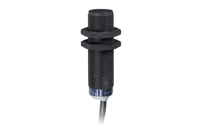 Jutiklis induktyvinis M18 L62mm Sn8mm 24-240V AC/DC 2-laidis 1no su 2m kabeliu XS4P18MA230 - TELEMECANIQUE