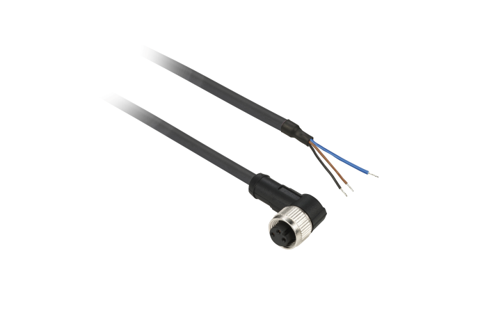 Jungtis kampinė lizdas M8 3-kontaktų su 5m kabeliu IP65 XZCP0666L5 - TELEMECANIQUE