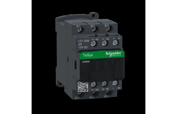 3p kontaktorius 9 A, AC3 4KW, 1NO 1NC, 12VDC, LC1D09JD, CONTACTORS & MOTOR PROTECTION, TESYS CONTACTORS - SCHNEIDER ELECTRIC (pavadinimas tikslinamas)