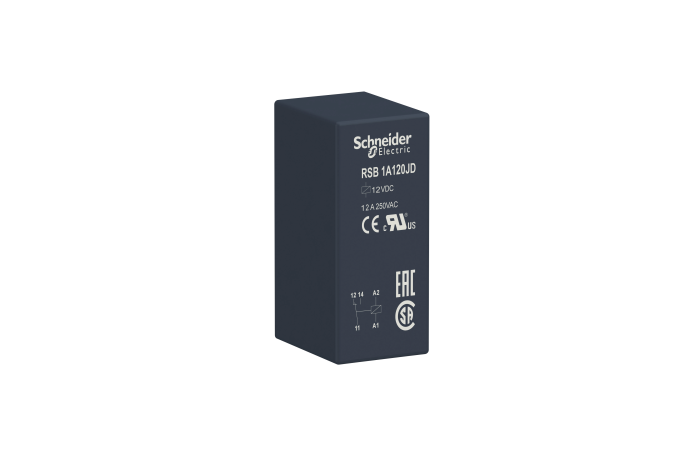 Relė tarpinė 1co 12A 12V DC RSB Harmony - SCHNEIDER ELECTRIC