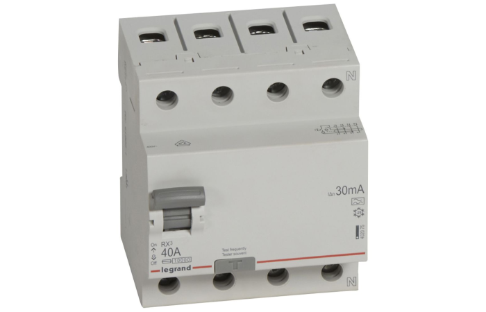 Relė srovės nuotėkio RCCB 4P 40A 30mA A-tipas RX3 - LEGRAND