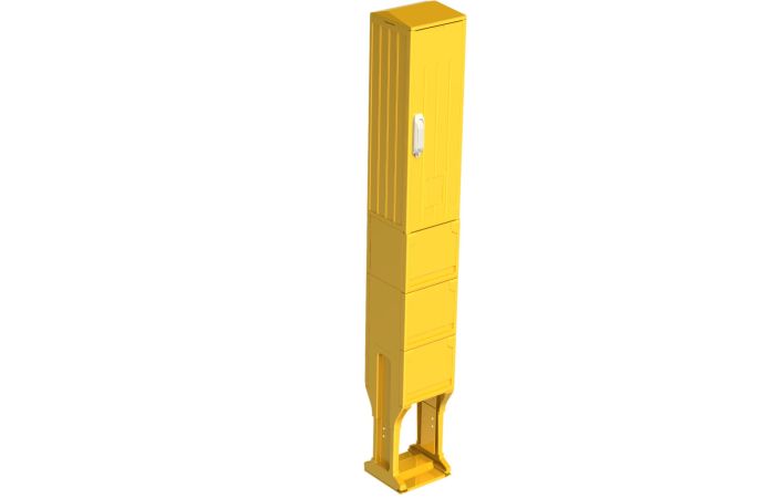 Skydas v/t 820x264x245mm IP44 poliesterio be montažinės plokštės su pamatu OSZ 26x80+KP+F RAL1021 - EMITER