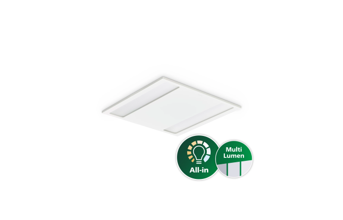 Šviestuvas į/l LED 23/38.5W IP20/44 3000K 3400/4300/5700lm 595x595mm H-38.5 mm RC136B G4 34_43_57S/830 PSD W60L60 OC - PHILIPS