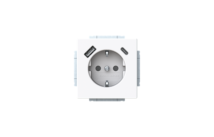 Lizdas p/t SCHUKO su USB A ir USB C 2.4/3A baltos spalvos 16A 230V 20 EUCB2USBAC-84-500 Future Linear - ABB