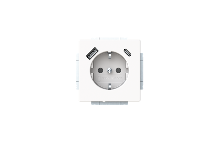 Lizdas p/t SCHUKO su USB A ir USB C 2.4/3A baltos matinės spalvos 16A 230V 20 EUCB2USBAC-884-500 Future Linear - ABB