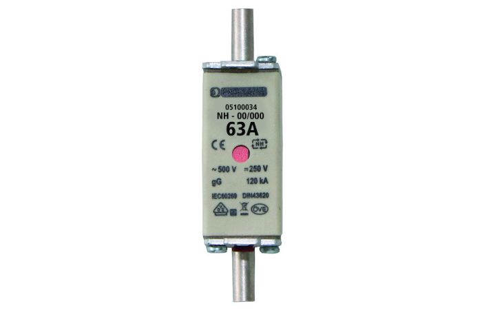 Saugiklis 63A 120kA 500V gG PSI NH000 - PROTEC