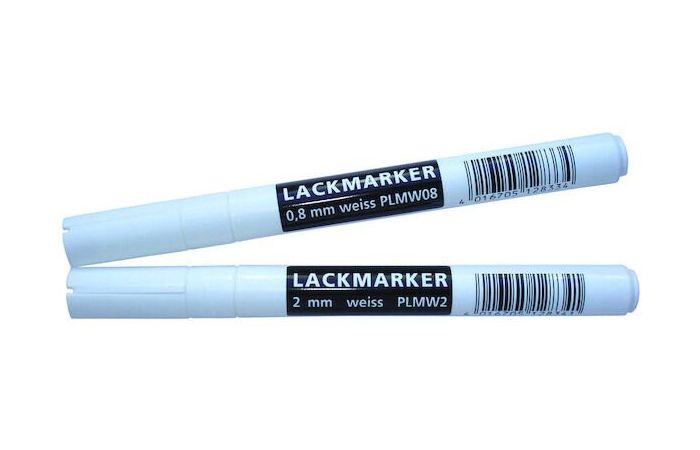 Markeris 0.8mm baltas lygiam paviršiui: metalui, plastikui, stiklui, plytelėms PLMW08 - PROTEC