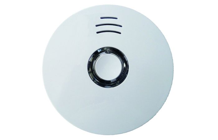 Jutiklis dūmų optinis v/t 85dB 40m2 10m su elementu CR123A Lithium baltas PRWM-310 - PROTEC