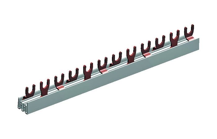 Šyna komutacinė 3P 10mm2 57 modulių šakutė PPS1000357GO - PROTEC