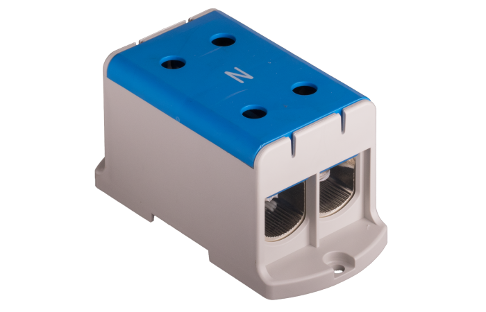 Gnybtas 240mm2 Cu/Al mėlynas 4 prijungimai UK 240/2 N - POLLMANN