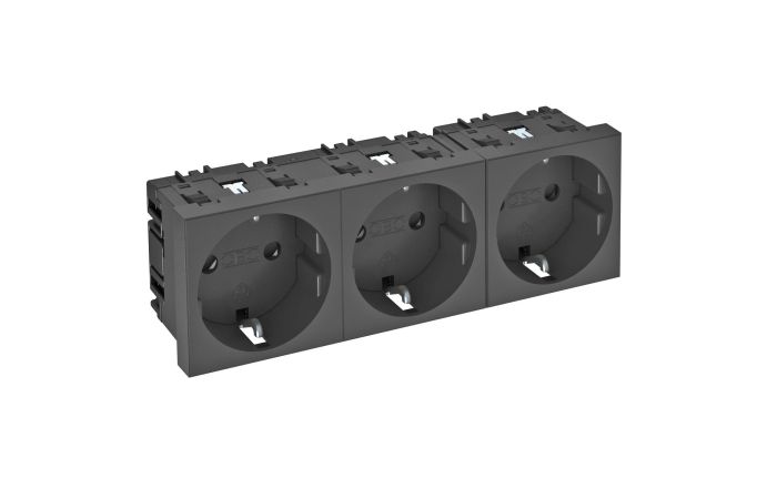 Lizdas p/t trigubas kanalui Rapid 45 juodas STD-D0 SWGR3 - OBO BETTERMANN