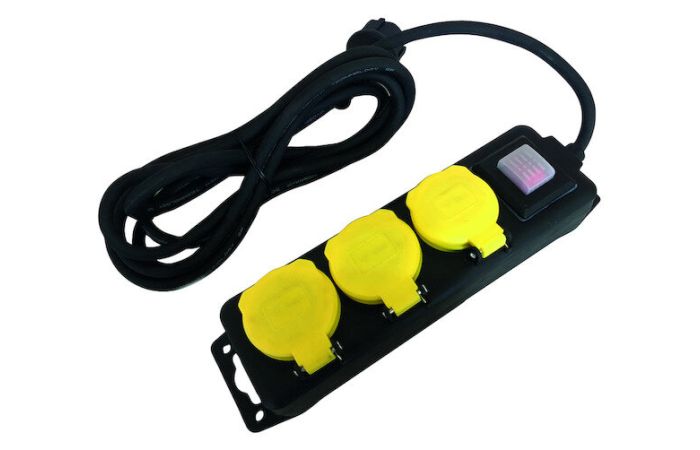 Ilgiklis 1.4m 3 lizdų su įžeminimu ir jungikliu IP44 3680W PSDLO-315S - PROTEC