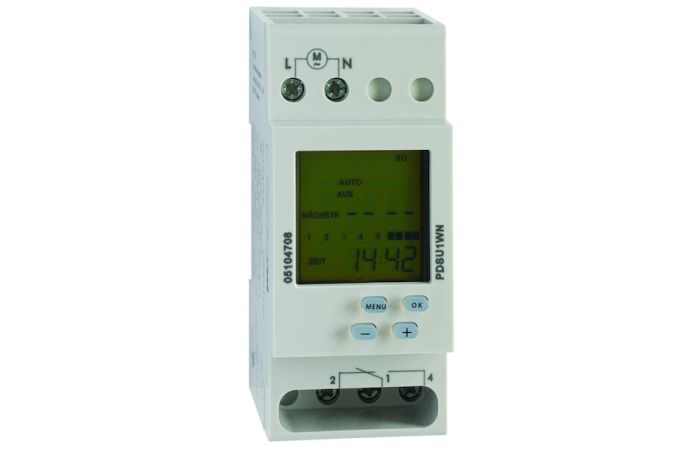 Laikrodis elektroninis savaitės 16A 2 modulių 1co PDSU1WN - PROTEC