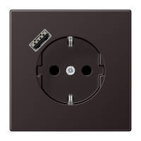 Lizdas p/t SCHUKO su USB A 2A/3A tamsaus metalo spalvos Dark LS - JUNG