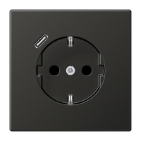 Lizdas p/t SCHUKO su USB C 2A/3A antracito spalvos LS - JUNG
