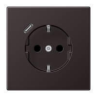 Lizdas p/t SCHUKO su USB C 2A/3A tamsaus metalo spalvos Dark LS - JUNG