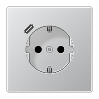 Lizdas p/t SCHUKO su USB C 2A/3A aliuminio spalvos LS - JUNG