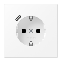 Lizdas p/t SCHUKO su USB C 2A/3A baltos matinės spalvos LS - JUNG