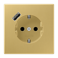 Lizdas p/t SCHUKO su USB A 2A/3A žalvario spalvos LS - JUNG
