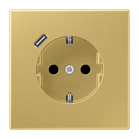 Lizdas p/t SCHUKO su USB C 2A/3A žalvario spalvos LS - JUNG