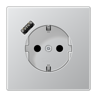 Lizdas p/t SCHUKO su USB A 2A/3A aliuminio spalvos 16A 250V LS - JUNG