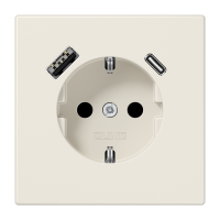 Lizdas p/t SCHUKO su USB A ir USB C 3A dramblio kaulo spalvos 16A 250V LS - JUNG