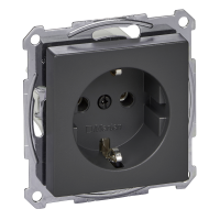 Lizdas p/t SCHUKO su įžeminimu antracito spalvos 16A 250V SYSTEM M - SCHNEIDER ELECTRIC