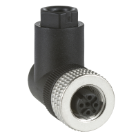 Jungtis kampinė lizdas M12 4-kontaktų metaliniu žiedu su Pg7 XZCC12FCM40B - TELEMECANIQUE