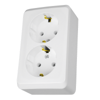 Lizdas v/t IP20 dvigubas su įžeminimu baltas su dugnu 16A 250V Prima - SCHNEIDER ELECTRIC
