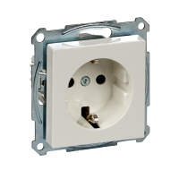 Lizdas p/t SCHUKO be rėmelio su apsauga nuo vaikų užspaudžiami kontaktai baltos spalvos 16A 250V System M Merten - SCHNEIDER ELECTRIC
