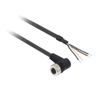 Jungtis kampinis lizdas M12 4-kontaktų su 10m kabeliu XZCP1241L10 - TELEMECANIQUE
