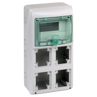 Skydelis v/t 8 (1x8) modulių IP65 4 angos lizdams skaidrios durys Mureva - SCHNEIDER ELECTRIC
