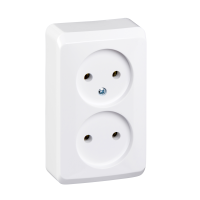 Lizdas v/t dvigubas be įžeminimo IP20 baltas Prima GWN-220P - SCHNEIDER ELECTRIC